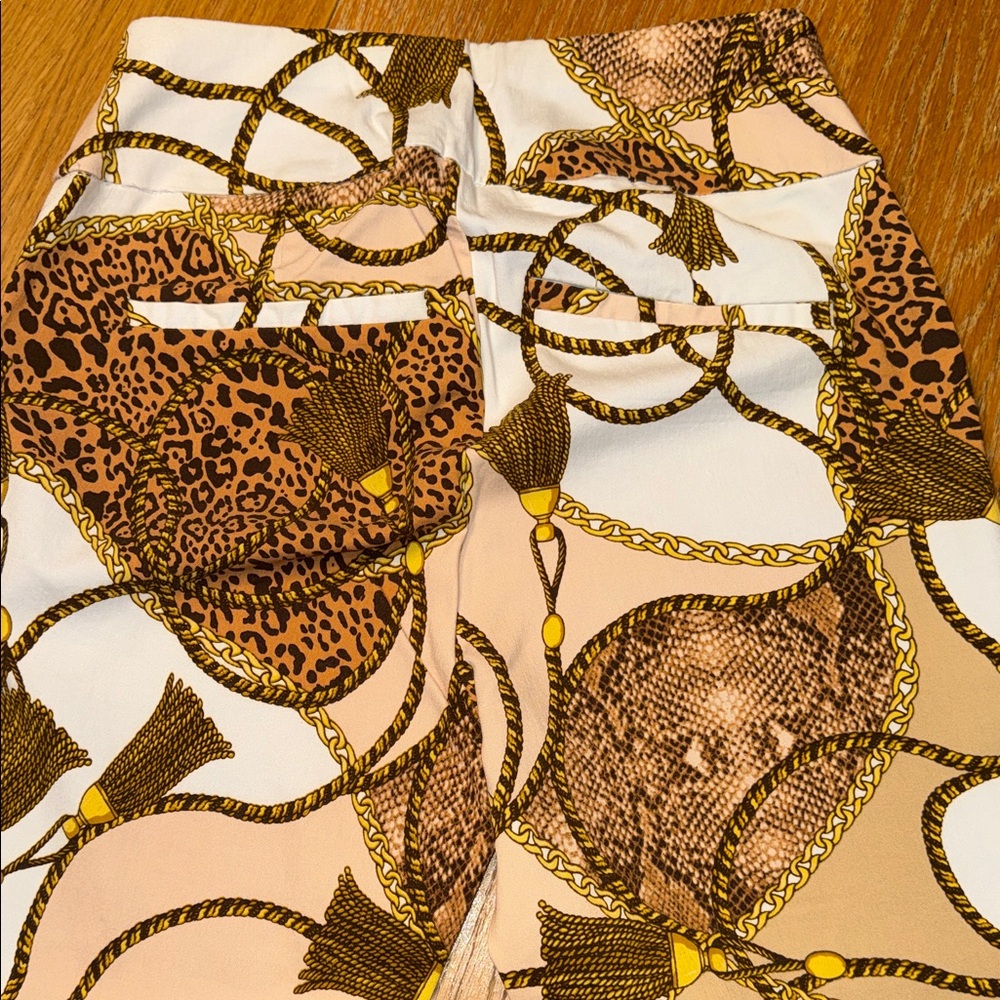 New York & Company Leopard and Chain Print Pants - Picture 4 of 5